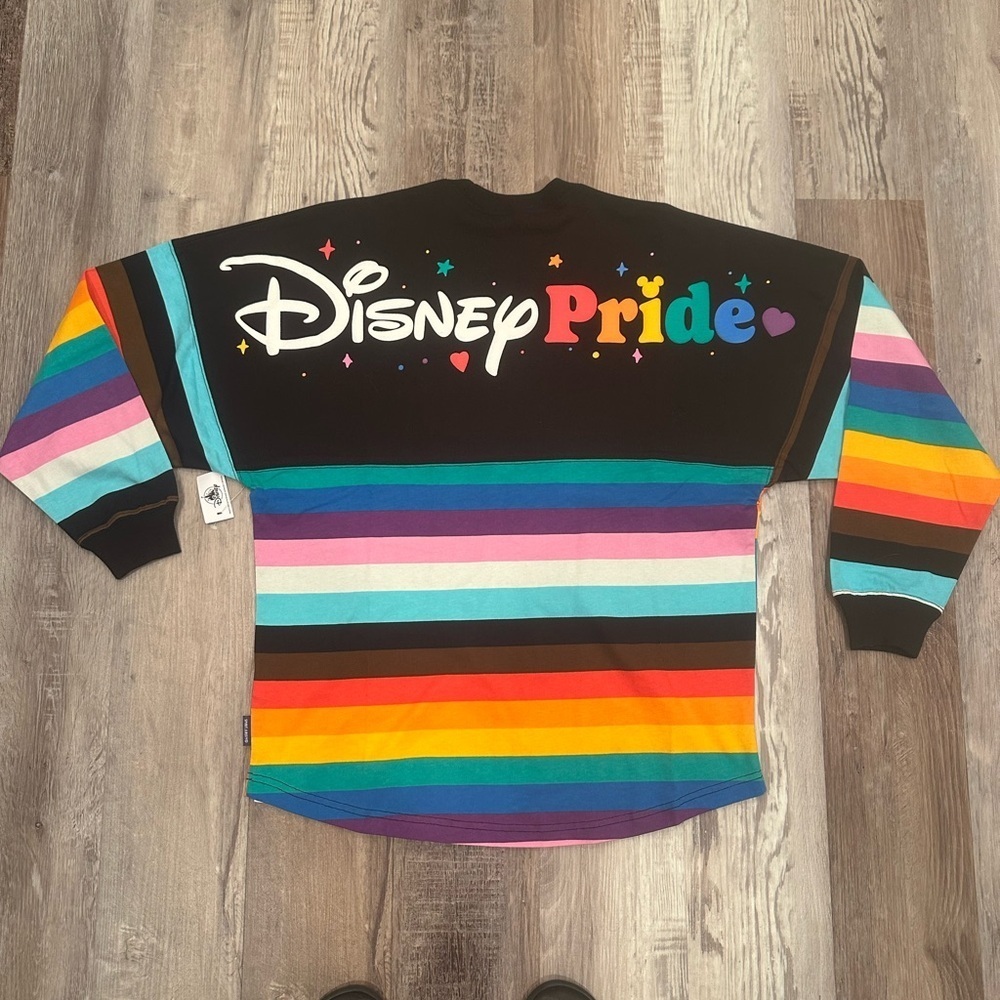 NWT Disney Mickey Mouse Pride Cast Member Spirit Jersey Rainbow Sz Oversized - Picture 3 of 9